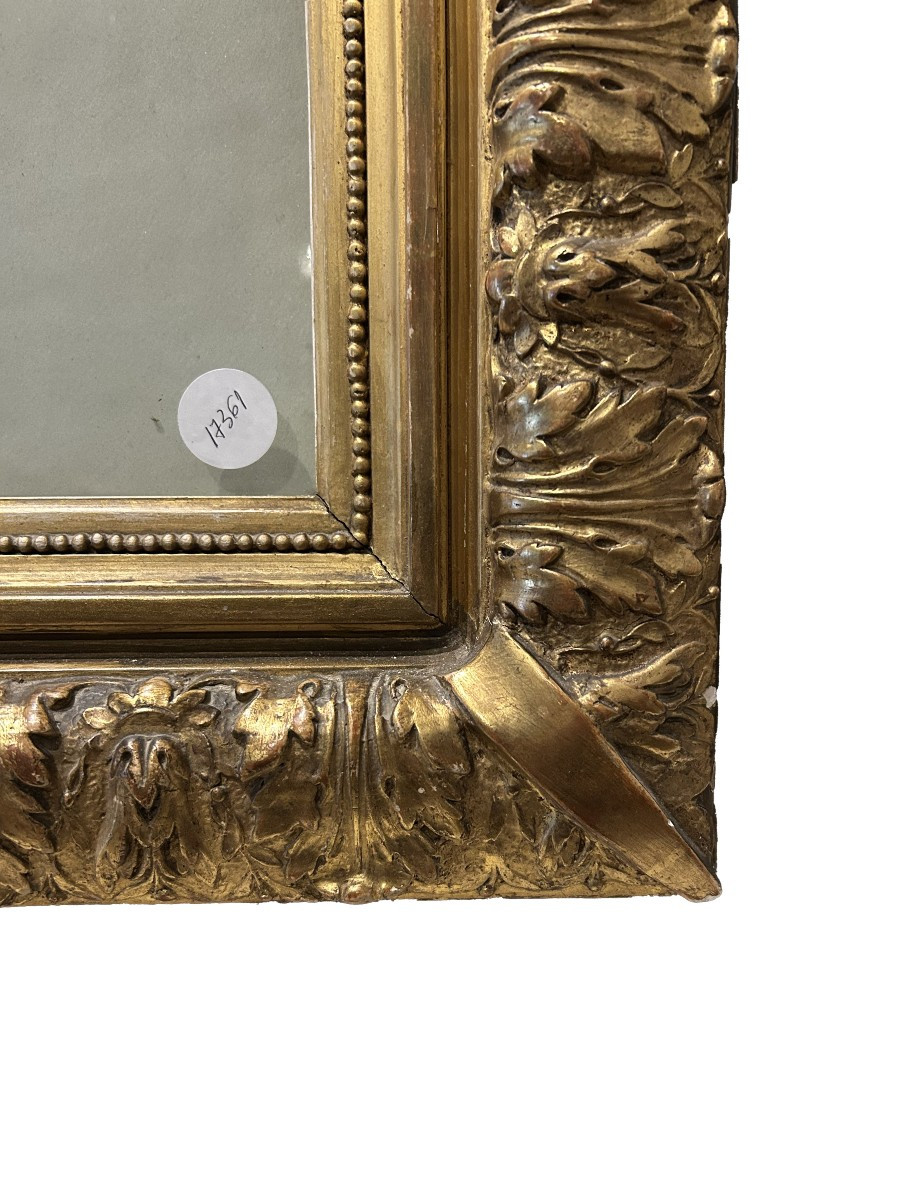German Romantic Realist Print In Gilt Frame, 19th Century-photo-1