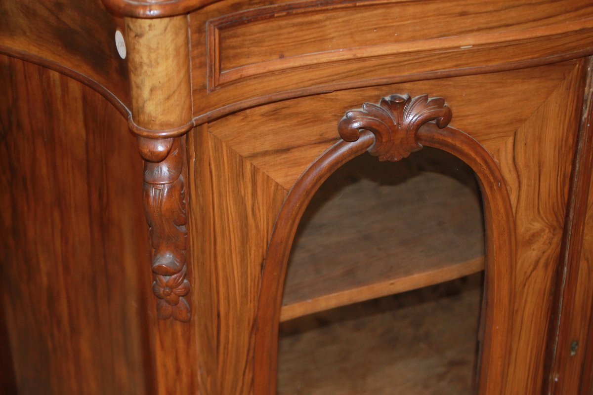 French Louis Philippe Low Display Cabinet In Rosewood With Marble Top, 19th Century-photo-2