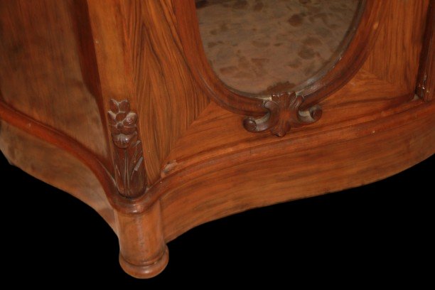 French Louis Philippe Low Display Cabinet In Rosewood With Marble Top, 19th Century-photo-4