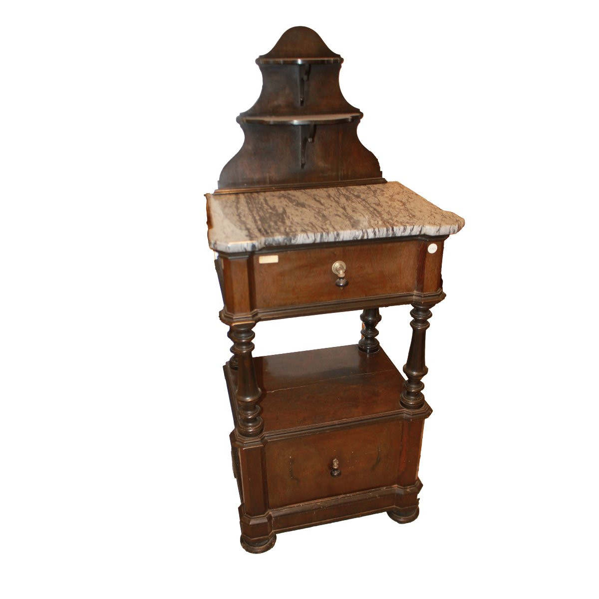 Cassettone E Comodini Italiani Genovesi Di Fine 1800 Stile Luigi Filippo In Legno Di Palissandr-photo-2