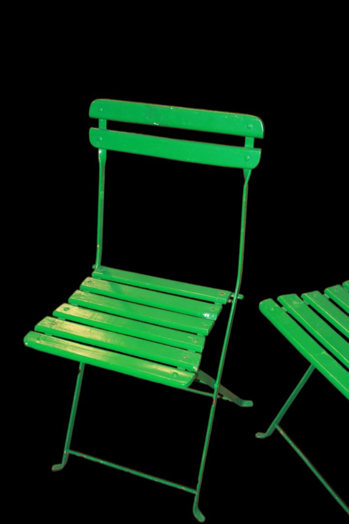 Ensemble de 7 Chaises Vertes Pliantes en Fer, XXe Siècle-photo-2