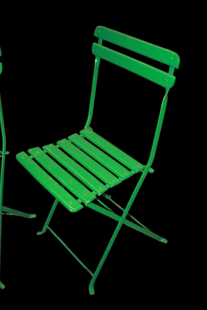 Ensemble de 7 Chaises Vertes Pliantes en Fer, XXe Siècle-photo-3