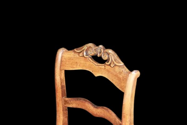 Groupe de 4 chaises campagnardes avec assise en paille de rivière fin du XIXe siècle-photo-4
