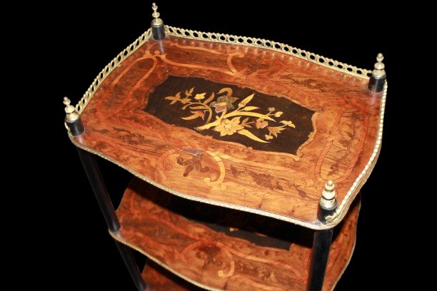 French Napoleon III-style étagère With Rich Inlay Work-photo-2