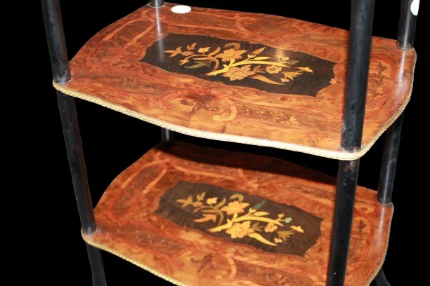 French Napoleon III-style étagère With Rich Inlay Work-photo-4