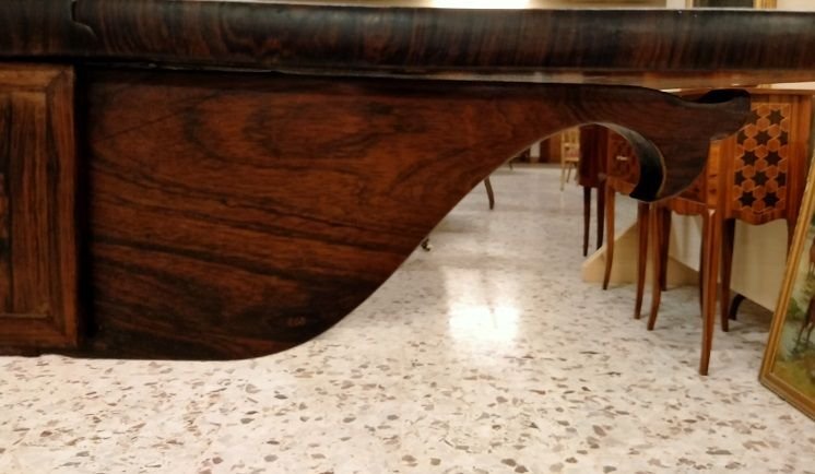 Regency-style Rosewood Side Table With Wings-photo-3