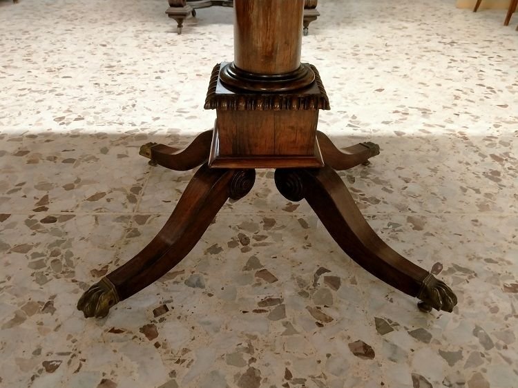 Regency-style Rosewood Side Table With Wings-photo-4