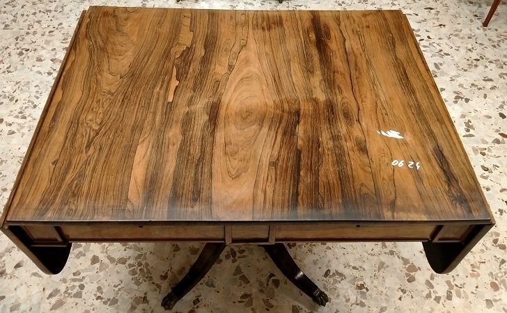 Regency-style Rosewood Side Table With Wings-photo-5