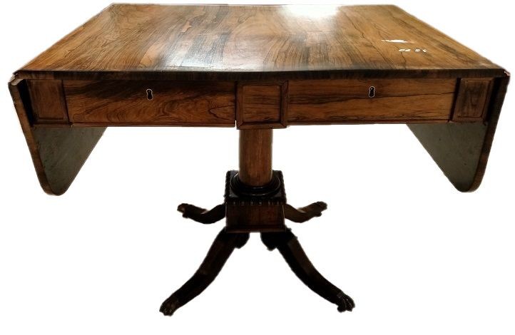 Regency-style Rosewood Side Table With Wings