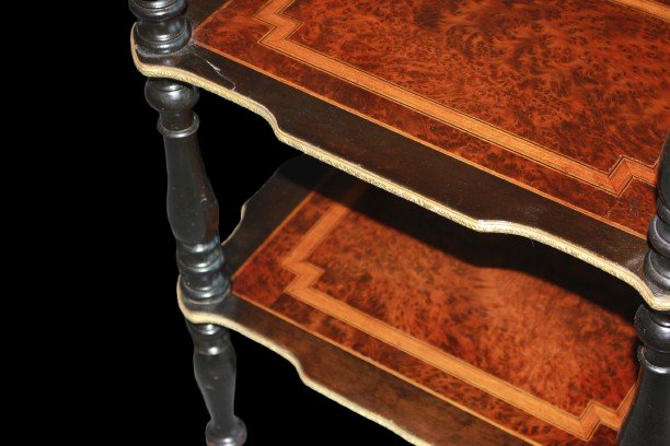 Napoleon III-style Side Table With Shelves And A Drawer From The 1800s-photo-4