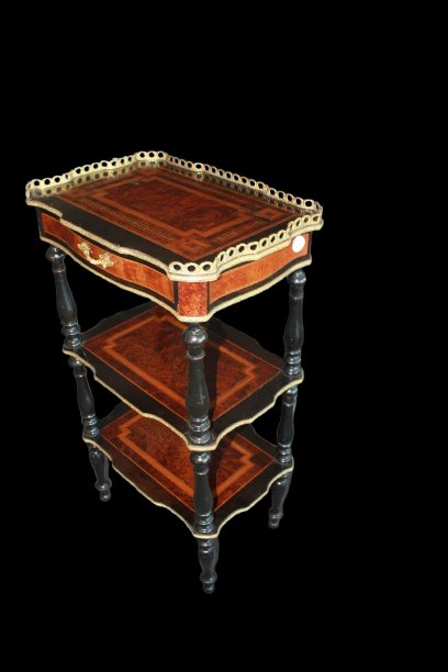 Napoleon III-style Side Table With Shelves And A Drawer From The 1800s-photo-1