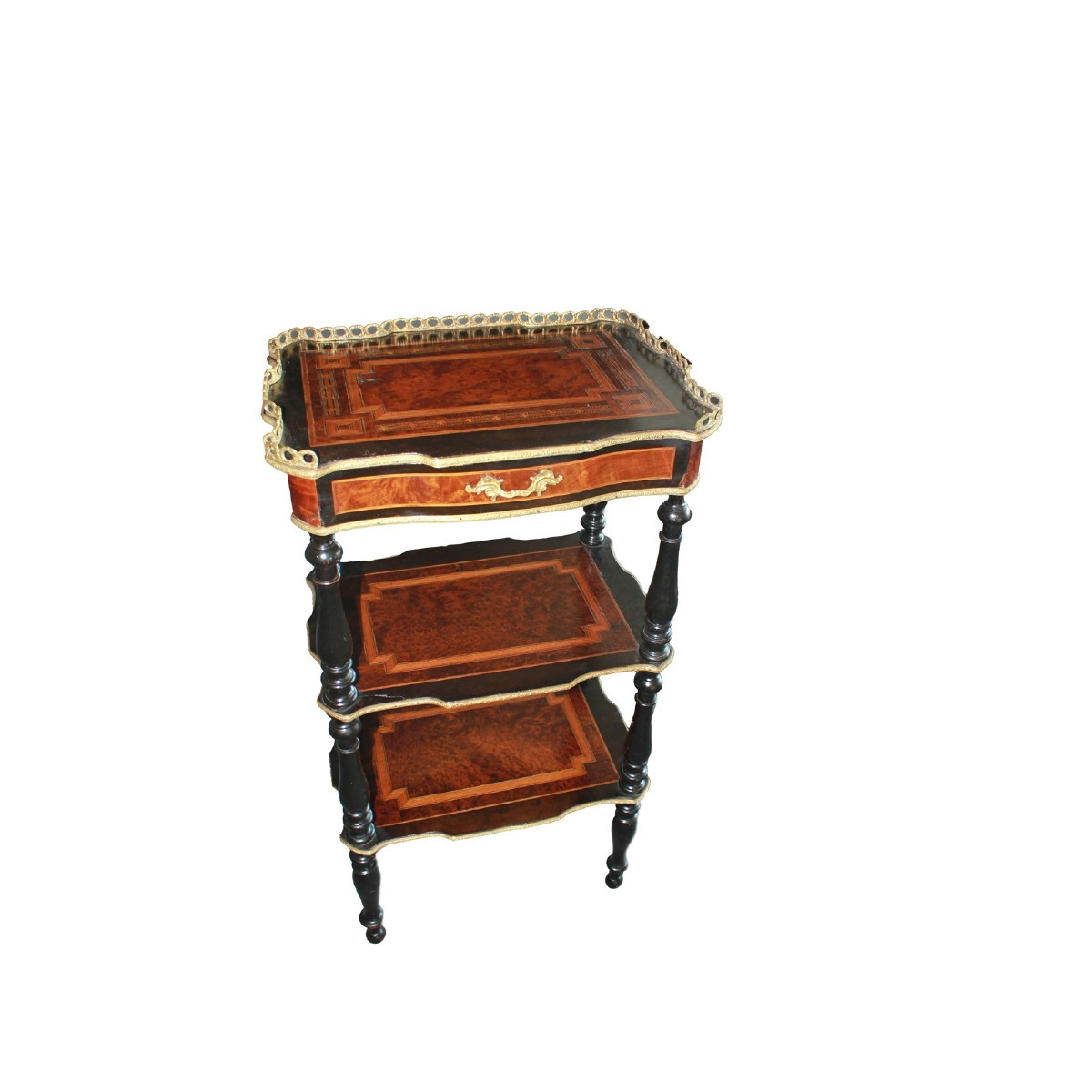 Napoleon III-style Side Table With Shelves And A Drawer From The 1800s