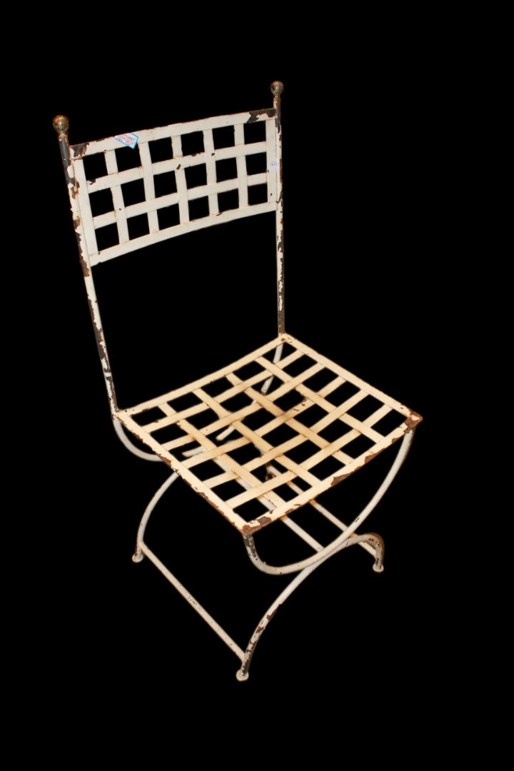 Set Of 4 Italian Iron Chairs From The Early 1900s-photo-2