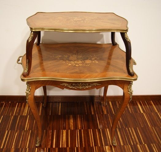 Two-tiered Louis XV Side Table With Inlay Work