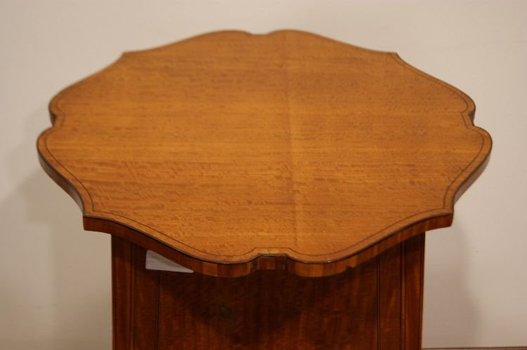 Travailleuse Sheraton ancienne du 19ème siècle en bois de citronnier-photo-2