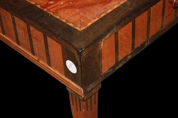 Table d’appoint carrée française en ébène et bois de violette – Style Louis XVI XIX secolo -photo-2