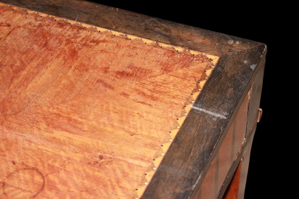 Table d’appoint carrée française en ébène et bois de violette – Style Louis XVI XIX secolo -photo-3