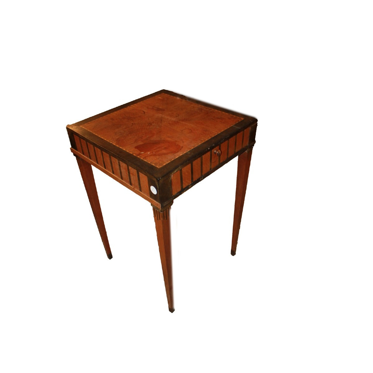 Table d’appoint carrée française en ébène et bois de violette – Style Louis XVI XIX secolo 