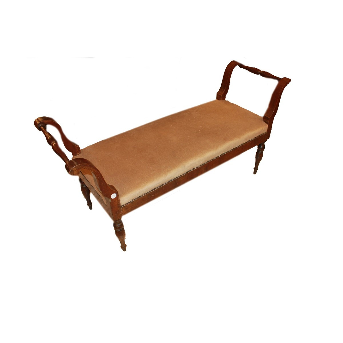 Petite banquette de chambre française en acajou – Style Louis-Philippe, seconde moitié du XIXᵉ 