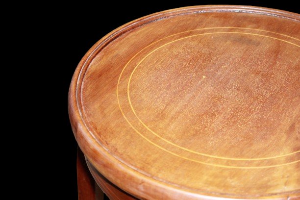 Vittoriano Circular Plant Stand In Mahogany-photo-2