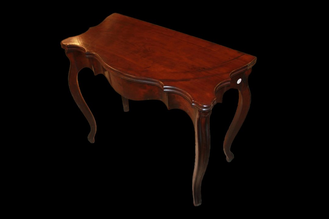 Italian Card Table From The Mid-1800s, Made Of Walnut-photo-3