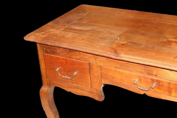 19th-century Provençal Writing Desk Made Of Walnut Wood With 3 Drawers-photo-2