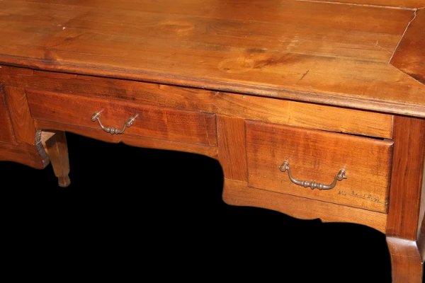 19th-century Provençal Writing Desk Made Of Walnut Wood With 3 Drawers-photo-3