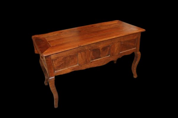 19th-century Provençal Writing Desk Made Of Walnut Wood With 3 Drawers-photo-3