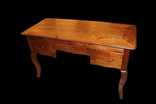 19th-century Provençal Writing Desk Made Of Walnut Wood With 3 Drawers