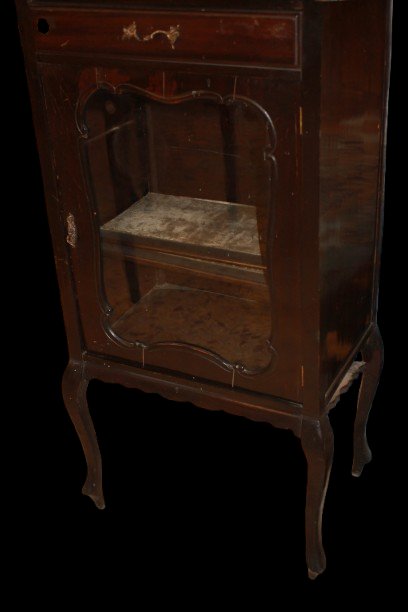 Cabinet Anglais Style Liberty en Acajou Laqué Noir – Fin XIXe / Début XXe Siècle-photo-3