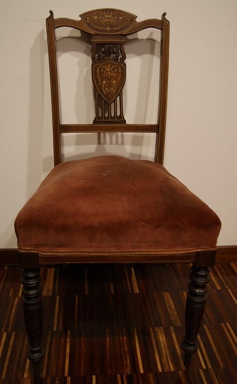 Set Of 4 Victorian Inlaid Chairs-photo-2