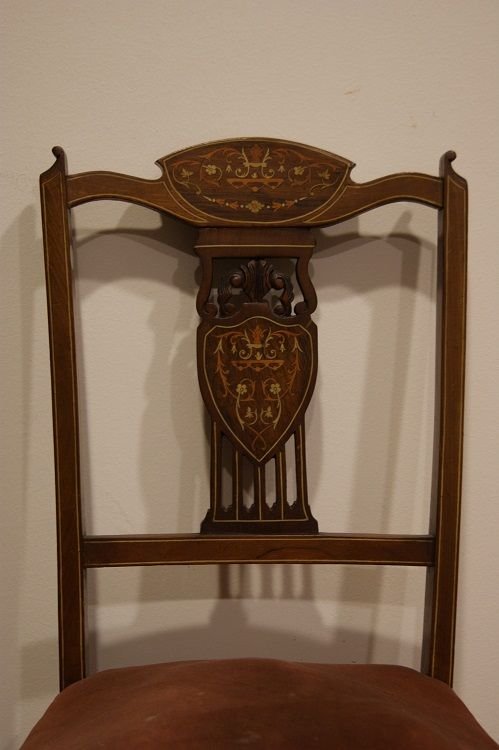 Set Of 4 Victorian Inlaid Chairs-photo-3