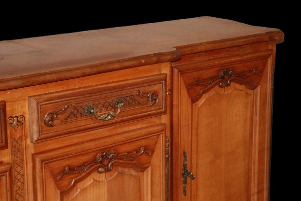 Large Provençal Cherry Wood Sideboard With 4 Doors, 20th Century-photo-2
