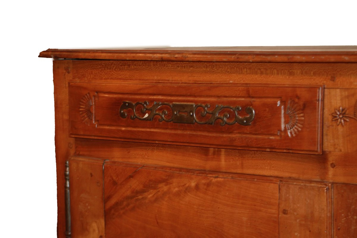 Tall Provençal Sideboard With 2 Doors In Cherry Wood-photo-2