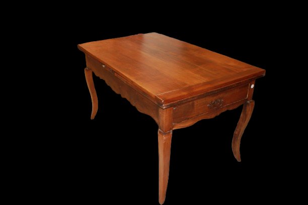 19th-century Extendable Rectangular Provençal Cherry Wood Table-photo-2