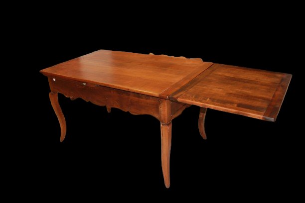 19th-century Extendable Rectangular Provençal Cherry Wood Table-photo-3