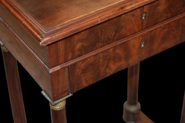 Small 19th-century French Empire-style Mahogany Vanity-photo-2