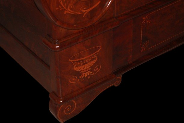 Charles X-style French Boat Bed With Inlay Work-photo-4