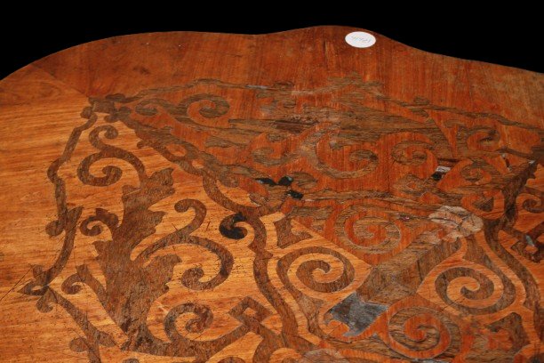 Luigi XV-style Inlaid Sail-shaped Coffee Table-photo-2