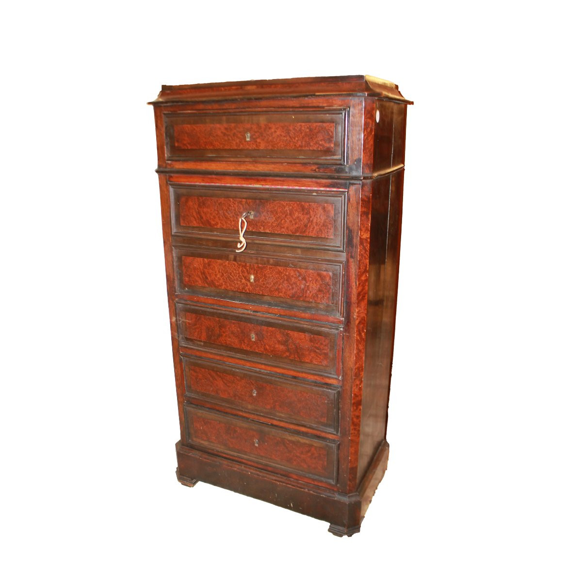 19th-century French Louis-philippe-style Secretary Desk In Elm And Ebony-photo-2