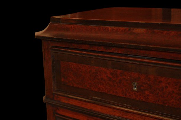 19th-century French Louis-philippe-style Secretary Desk In Elm And Ebony-photo-4