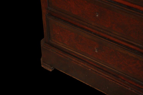 19th-century French Louis-philippe-style Secretary Desk In Elm And Ebony-photo-1