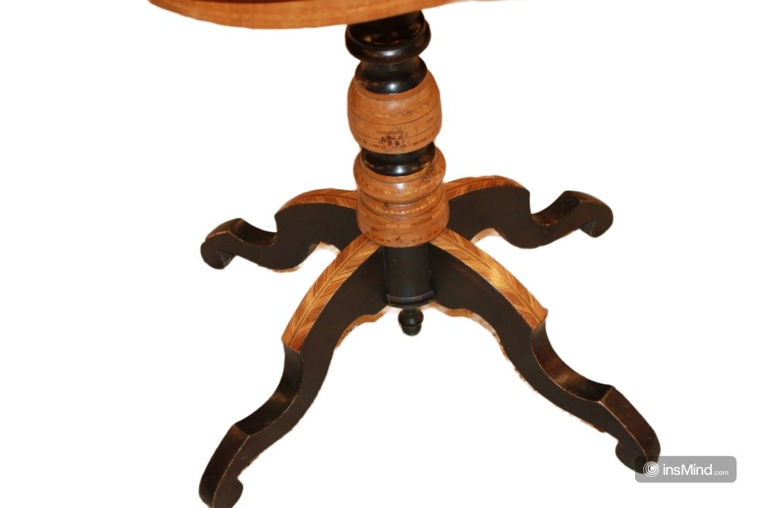 Table Sorrentin en Noyer avec Incrustations, Milieu XIXe Siècle-photo-4