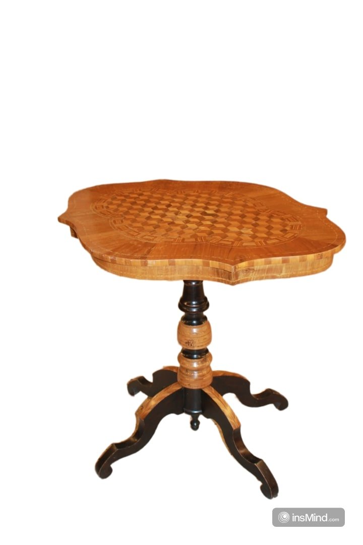Table Sorrentin en Noyer avec Incrustations, Milieu XIXe Siècle-photo-2