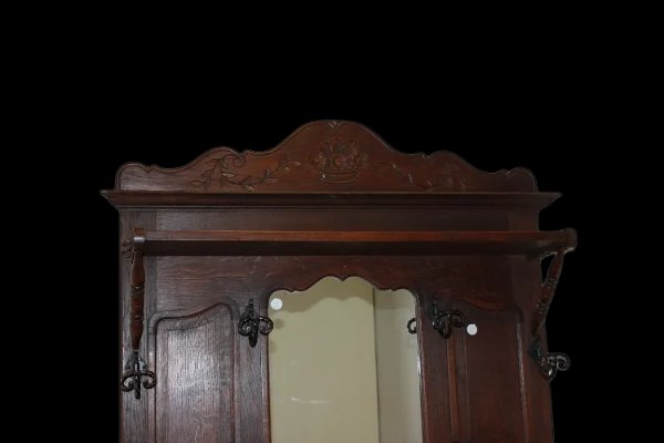 19th-century French Provençal-style Coat Rack In Oak-photo-2