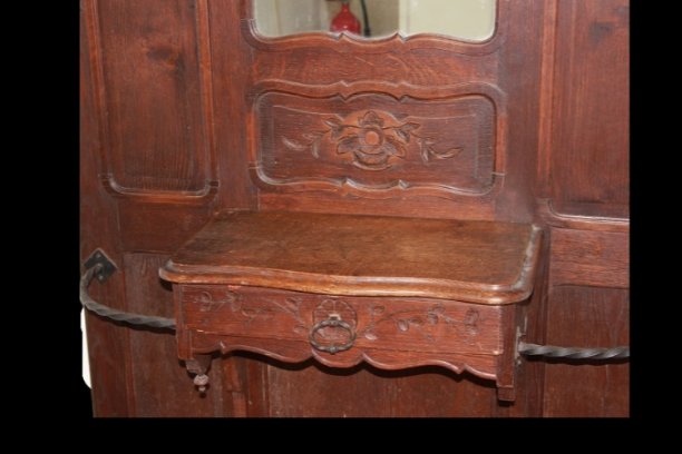 19th-century French Provençal-style Coat Rack In Oak-photo-1