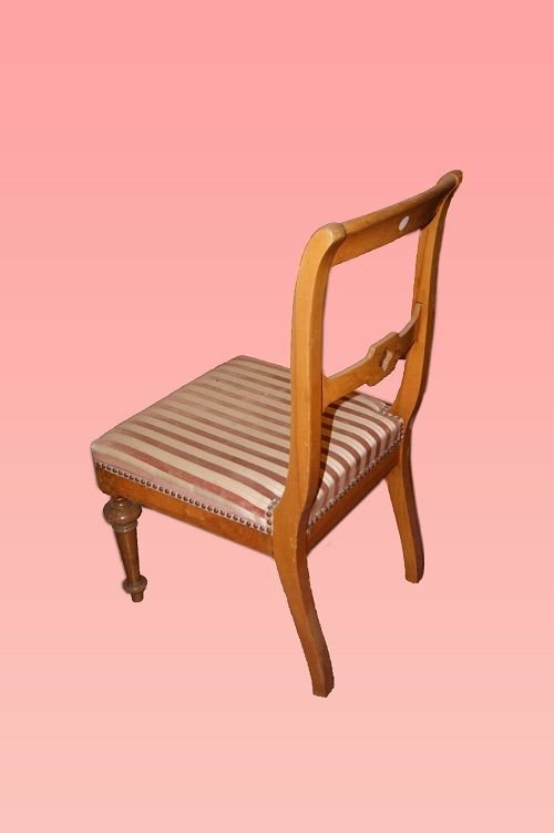 Set Of 6 Italian Walnut Chairs From The 1800s-photo-3