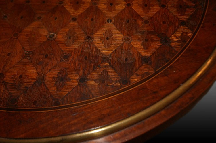 Petite table à deux niveaux en marbre français de style Louis XV des années 1800-photo-4
