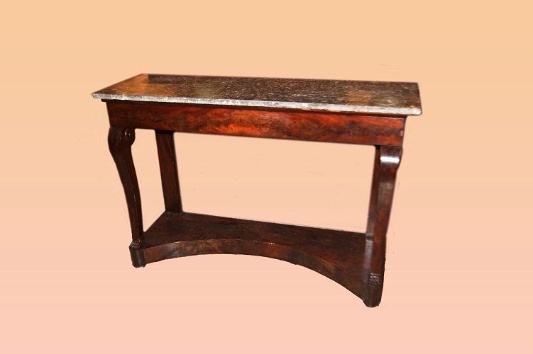 Console française antique des années 1800, style Empire classique en acajou-photo-2