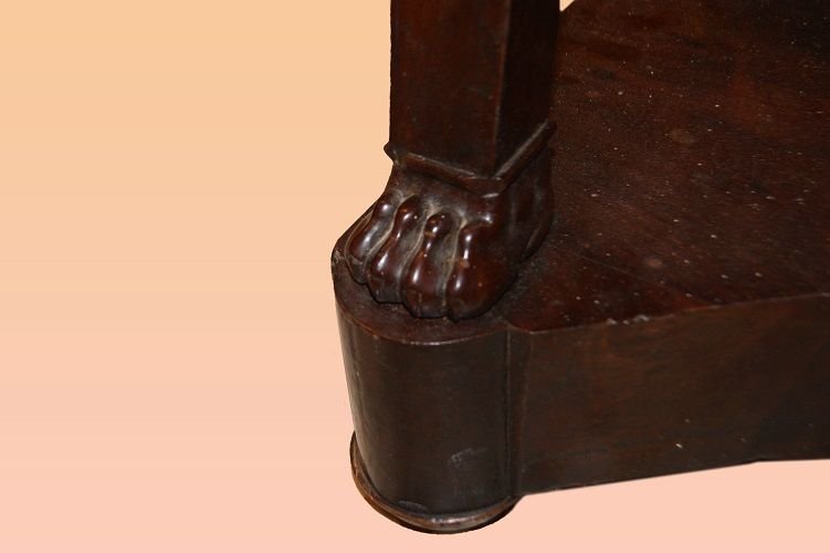 Console française antique des années 1800, style Empire classique en acajou-photo-3